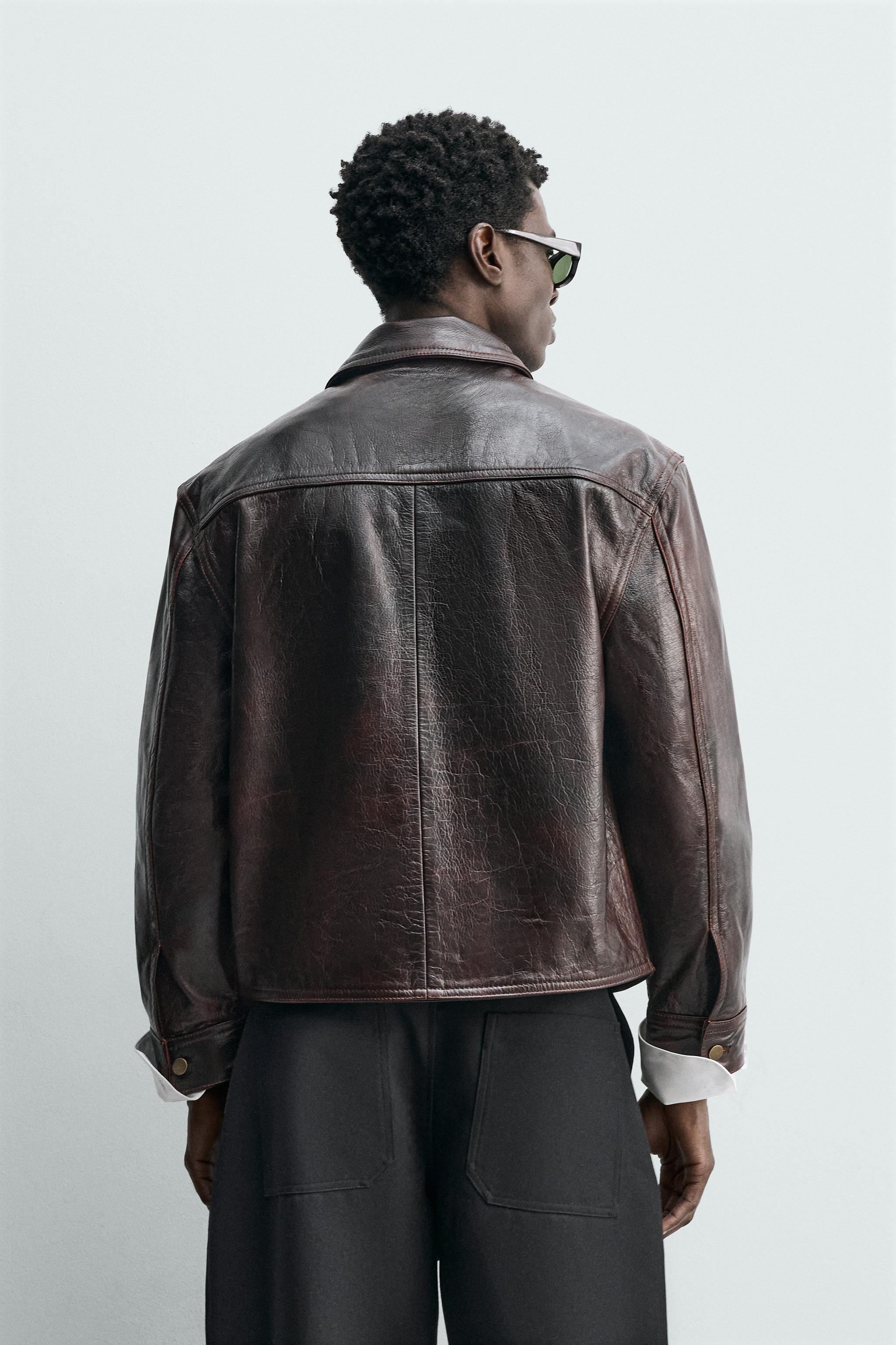 BLOUSON EN CUIR LAVÉ